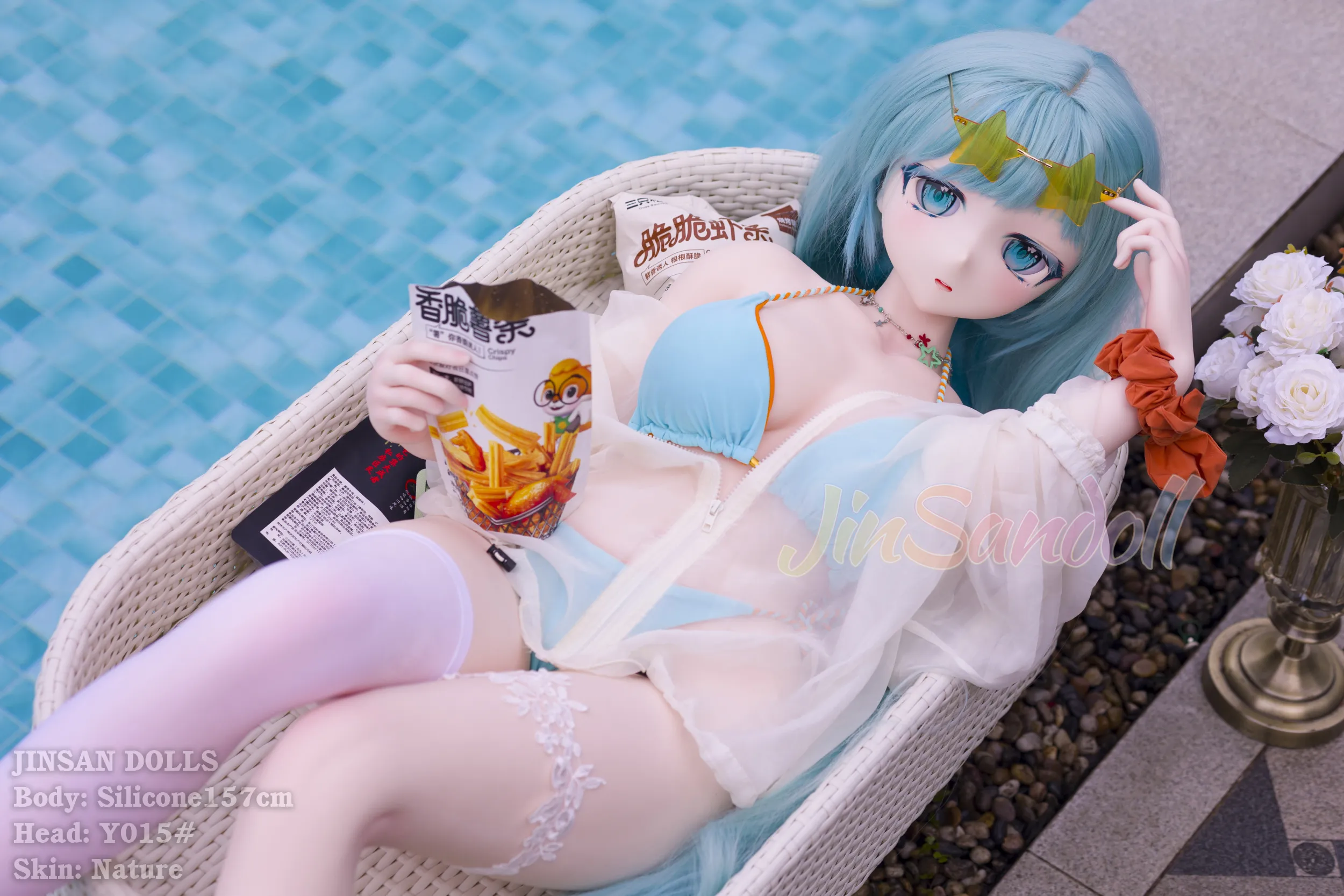 157cm (5ft2) E-Cup Patung Cinta Anime Hidup Silikon Patung Seks Kepala #Y015